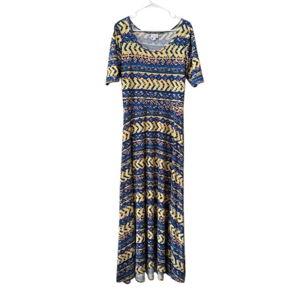 LuLaRoe Women Size Large Maxi Dress Aztec Western Stretch Cowgirl Loungewear